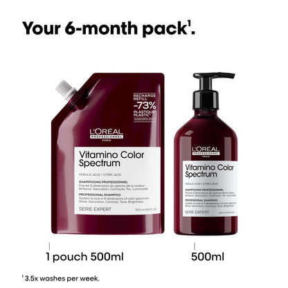 L'Oréal Professionnel Vitamino Color Spectrum Shampoo Refill Pack for Coloured Hair 500ml - Additional 1