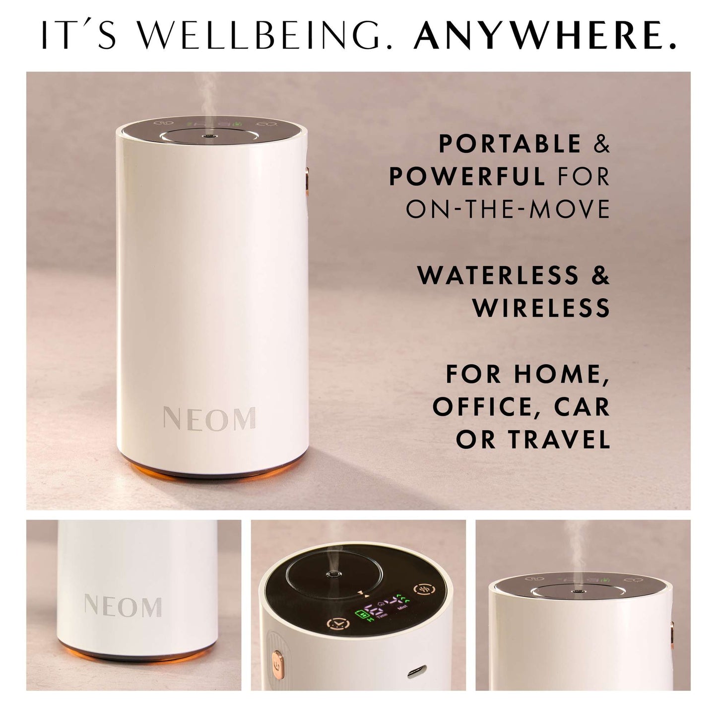 Neom Wellbeing London Pod Mini+ Waterless Essential Oil Diffuser White - Additional 7