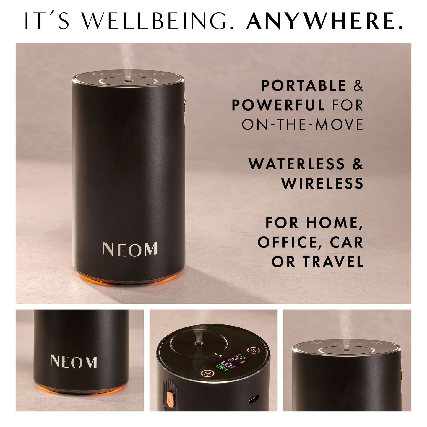 Neom Wellbeing London Pod Mini+ Waterless Essential Oil Diffuser Black - Additional 8
