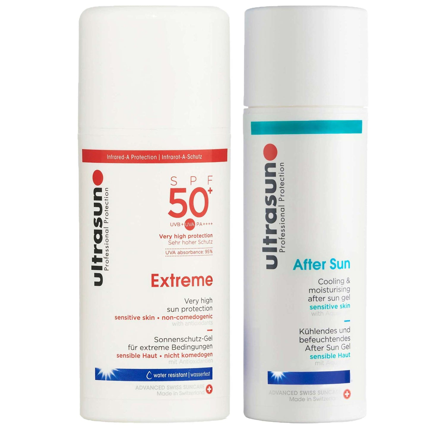 Ultrasun  Duo: Extreme Very High Sun Protection for Sensitive Skin SPF50+ 100ml & Aftersun Gel 150ml