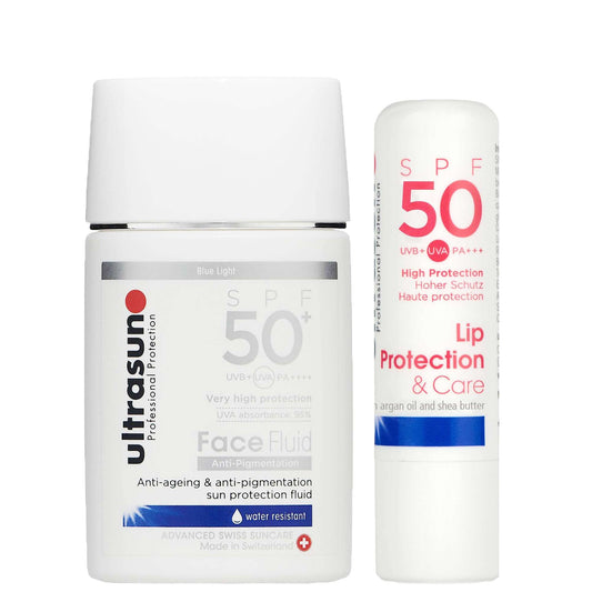 Ultrasun  Duo: Anti-Pigmentation Face Fluid SPF50+ 40ml & Lip Protection SPF50 4.8g
