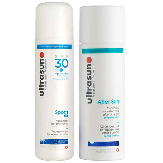 Ultrasun  Duo: Sports Formula Gel SPF30 200ml & Aftersun Gel 150ml