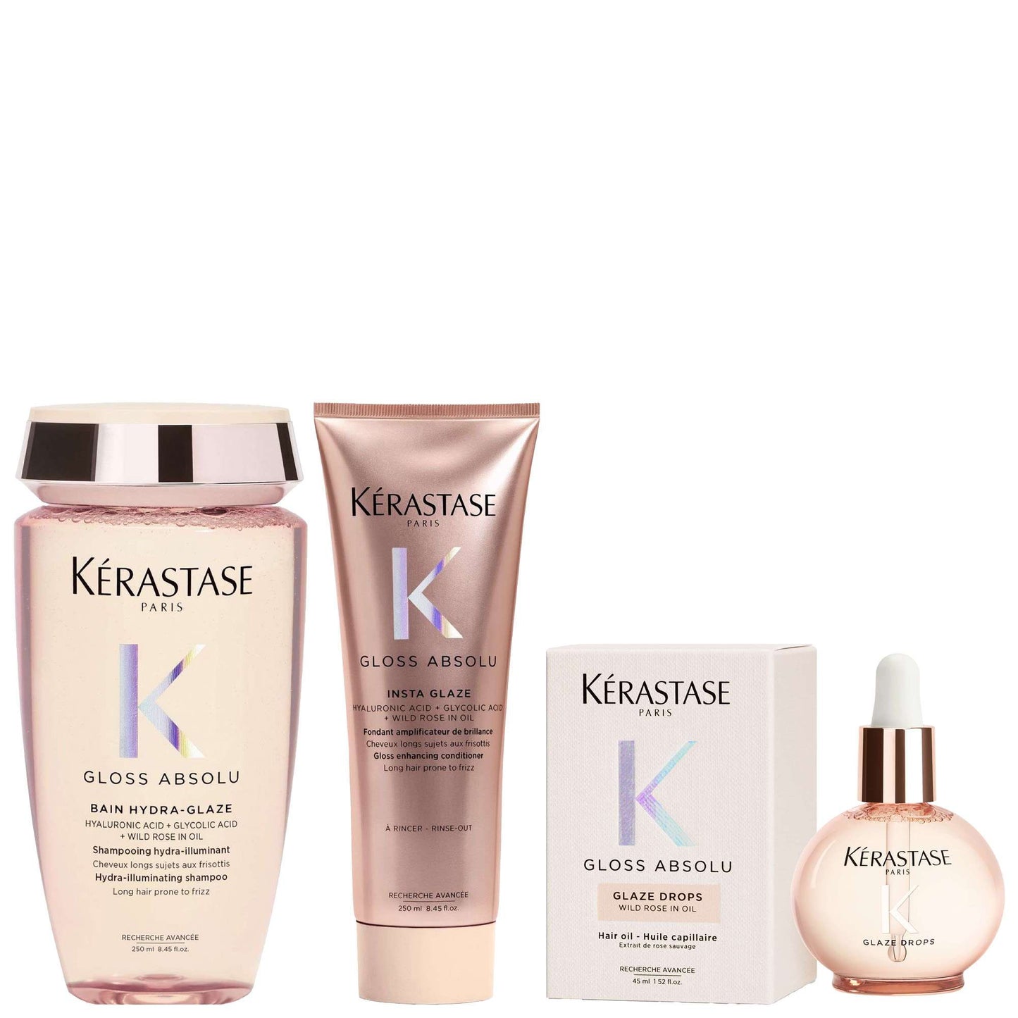 Kérastase  Trio: Gloss Absolu Shampoo, Conditioner and Glaze Drops