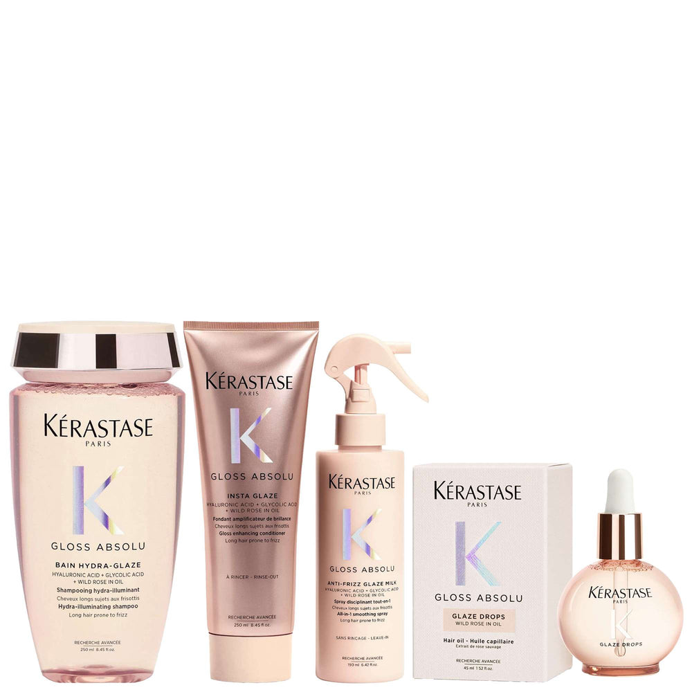 Kérastase  Set: Gloss Absolu Shampoo, Conditioner, Hair Treatment Spray and Glaze Drops