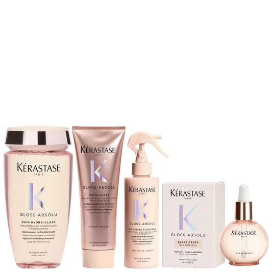 Kérastase  Set: Gloss Absolu Shampoo, Conditioner, Hair Treatment Spray and Glaze Drops