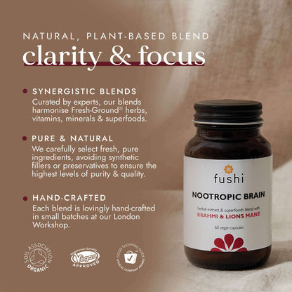 Fushi Herbal & Vitamin Blends Nootropic Brain Blend x 60 Capsules - Additional 4