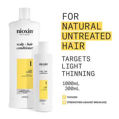 Nioxin Pro Clinical System 1 Conditioner for Natural Hair with Light Thinning 300ml - Additional 1