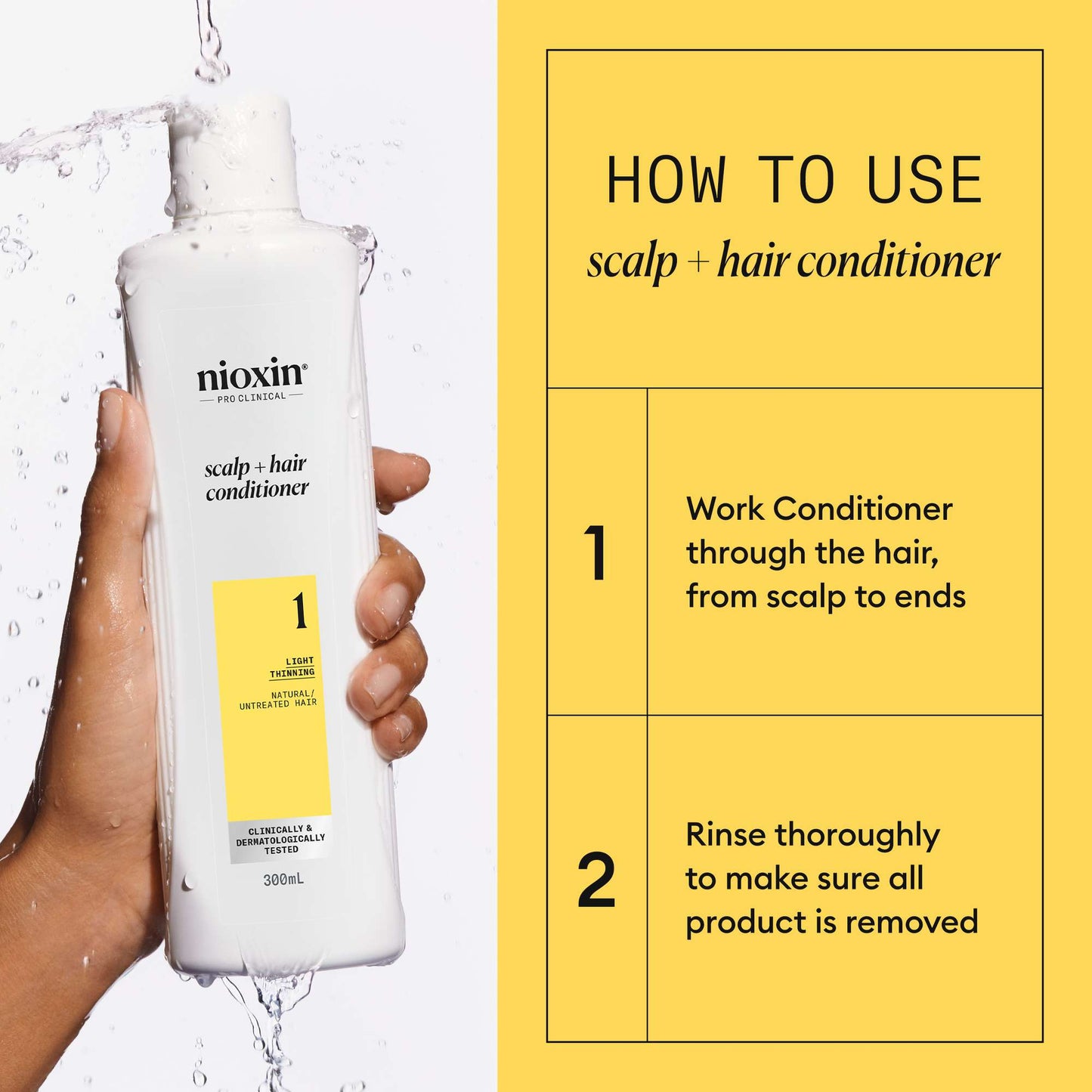 Nioxin Pro Clinical System 1 Conditioner for Natural Hair with Light Thinning 300ml - Additional 4