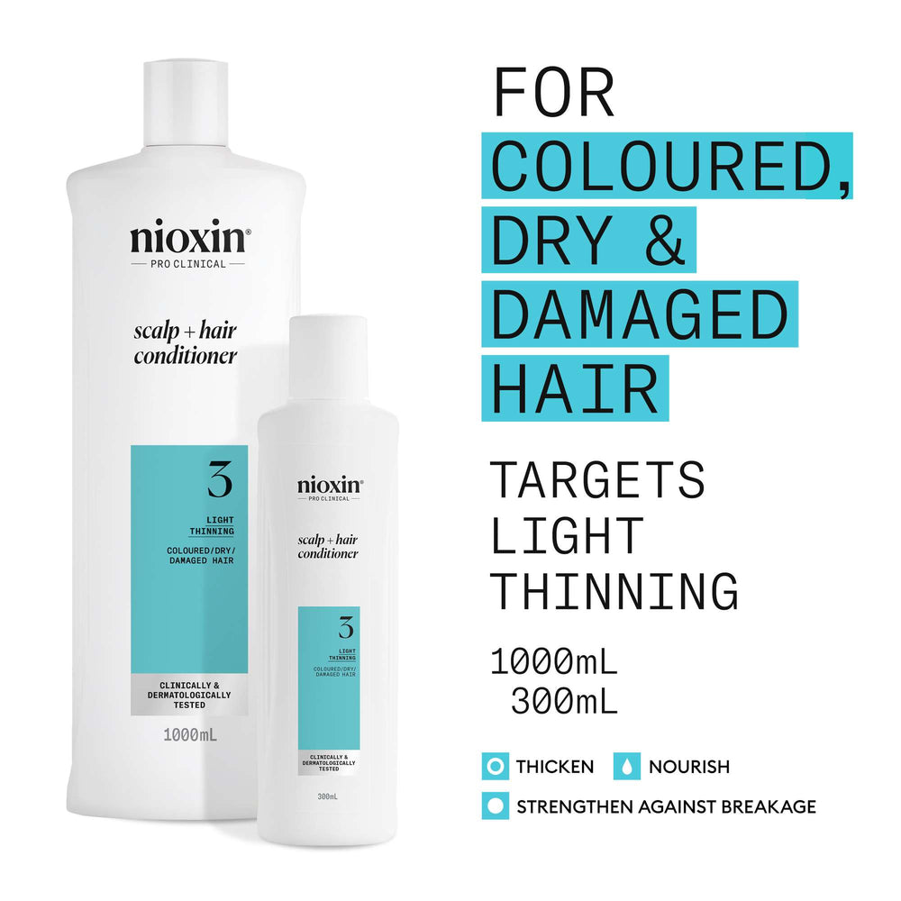Nioxin Pro Clinical System 3 Conditioner for Coloured Hair with Light Thinning 300ml - Additional 1
