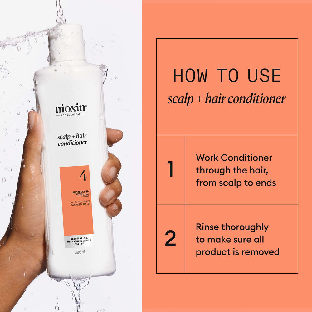 Nioxin Pro Clinical System 4 Conditioner for Coloured Hair with Progressed Thinning 300ml - Additional 4
