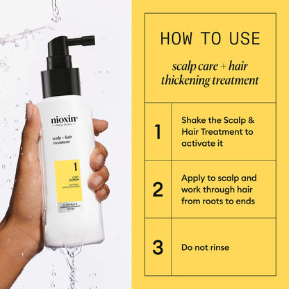 Nioxin Pro Clinical System 1 Leave-In Treatment for Natural Hair with Light Thinning 100ml - Additional 4