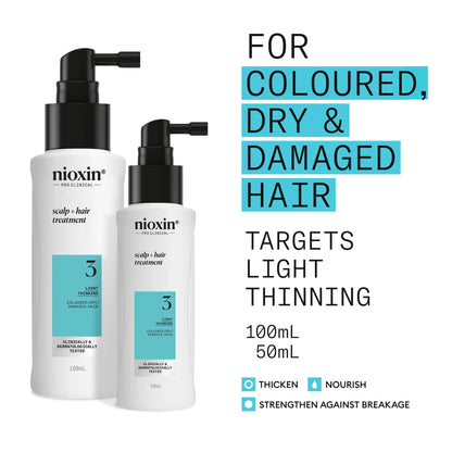 Nioxin Pro Clinical System 3 Leave-In Treatment for Coloured Hair with Light Thinning 100ml - Additional 1