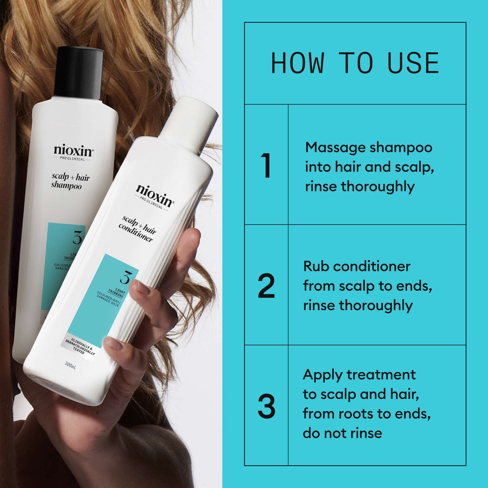 Nioxin Pro Clinical Gifts & Sets System 3 Kit for Coloured Hair with Light Thinning - Additional 4