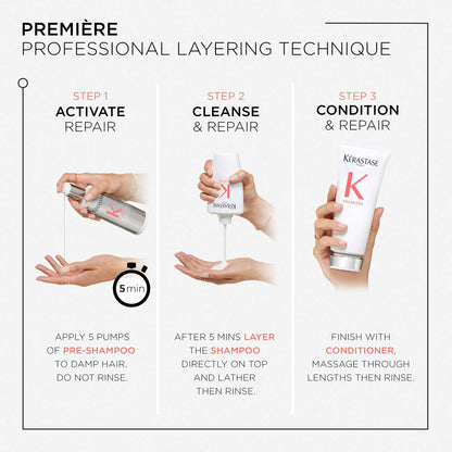Kérastase Première Decalcifying Repairing Pre-Shampoo Hair Treatment for Damaged Hair with Pure Citric Acid and Glycine 45ml (Launch 01.08.2025) - Additional 2