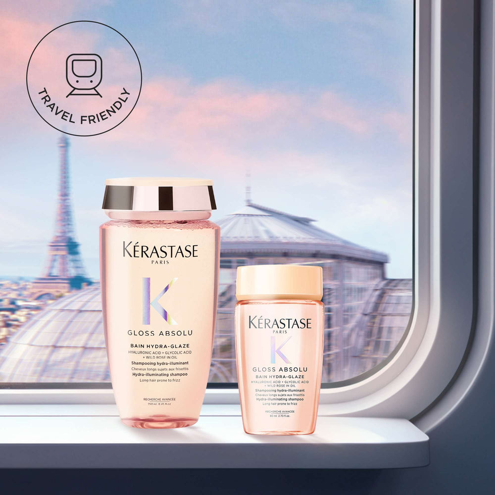 Kérastase Gloss Absolu Shampoo for All Hair Types with Glycolic Acid, Hyaluronic Acid & Wild Rose 80ml (Launch 01.09.2025) - Additional 6