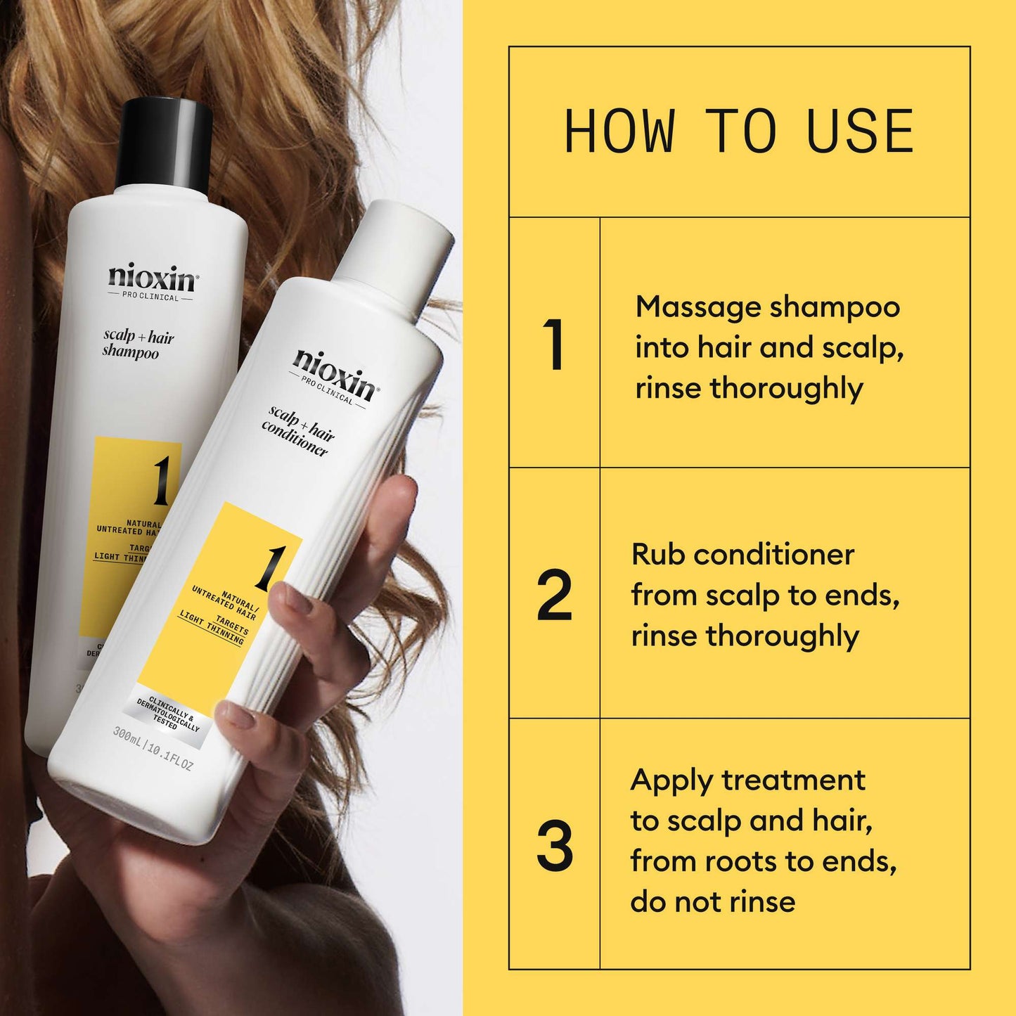 Nioxin Pro Clinical Gifts & Sets System 1 Trial Kit for Natural Hair with Light Thinning - Additional 4