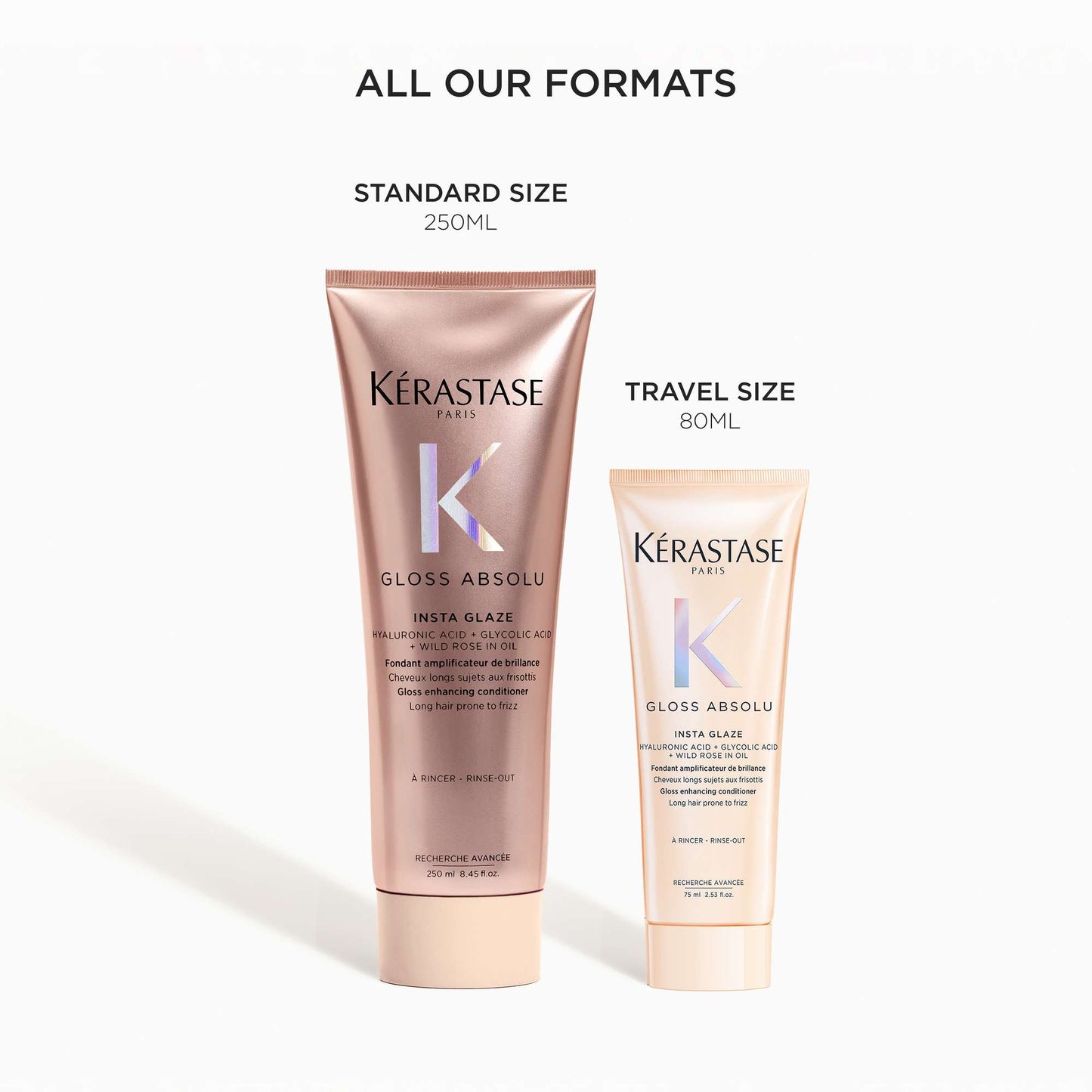 Kérastase Gloss Absolu Conditioner for All Hair Types with Glycolic Acid, Hyaluronic Acid & Wild Rose 75ml - Additional 5