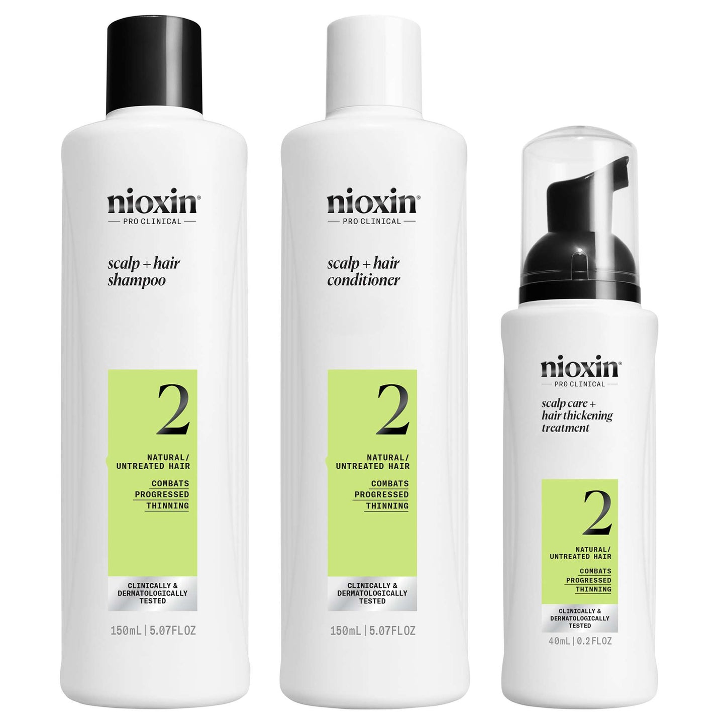 Nioxin Pro Clinical Gifts & Sets System 2 Trial Kit for Natural Hair with Progressed Thinning