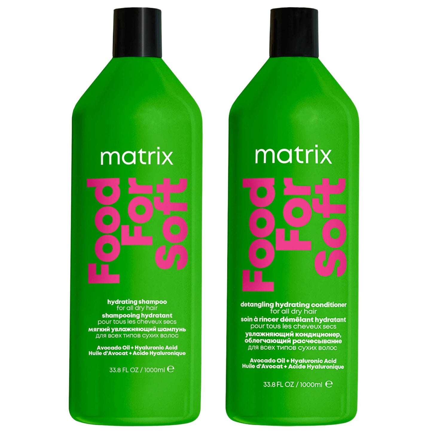 Matrix  Duo: Food for Soft Hydrating 1000ml Shampoo & Conditioner with Avocado Oil and Hyaluronic Acid