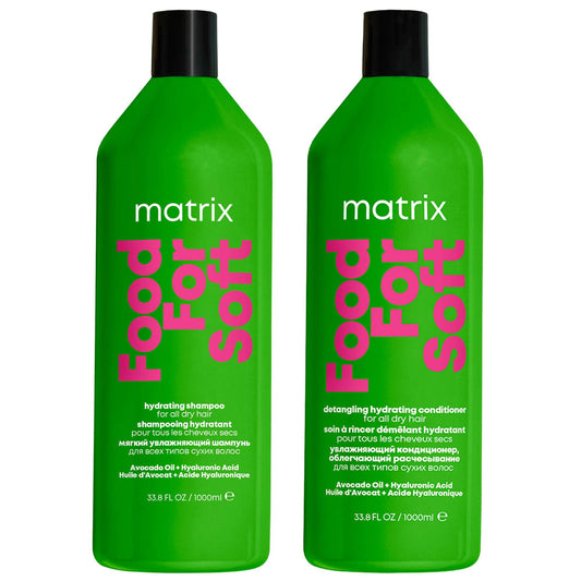 Matrix  Duo: Food for Soft Hydrating 1000ml Shampoo & Conditioner with Avocado Oil and Hyaluronic Acid