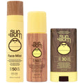 Sun Bum  Trio: Original SPF30 Sunscreen Face Stick 13g, Face Mist SPF50 100ml & Roll-On Lotion SPF50 88ml
