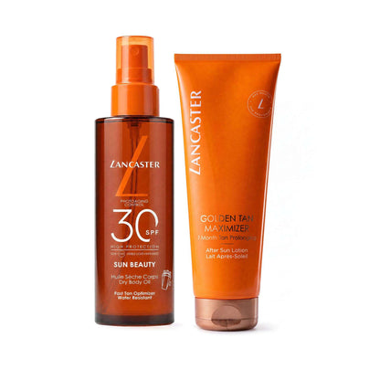 Lancaster  Duo: Satin Dry Oil Fast Tan Optimizer for Body SPF50 150ml & Golden Tan Maximizer 125ml