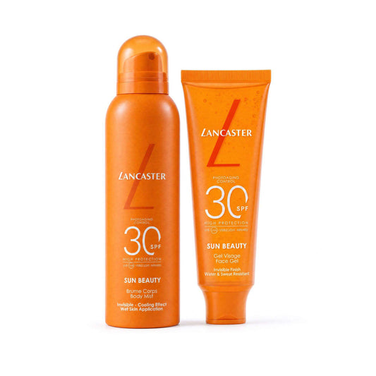 Lancaster  Duo: Cooling Invisible Mist Wet Skin Application for Body SPF30 200ml & Invisible Face Gel SPF30 50ml