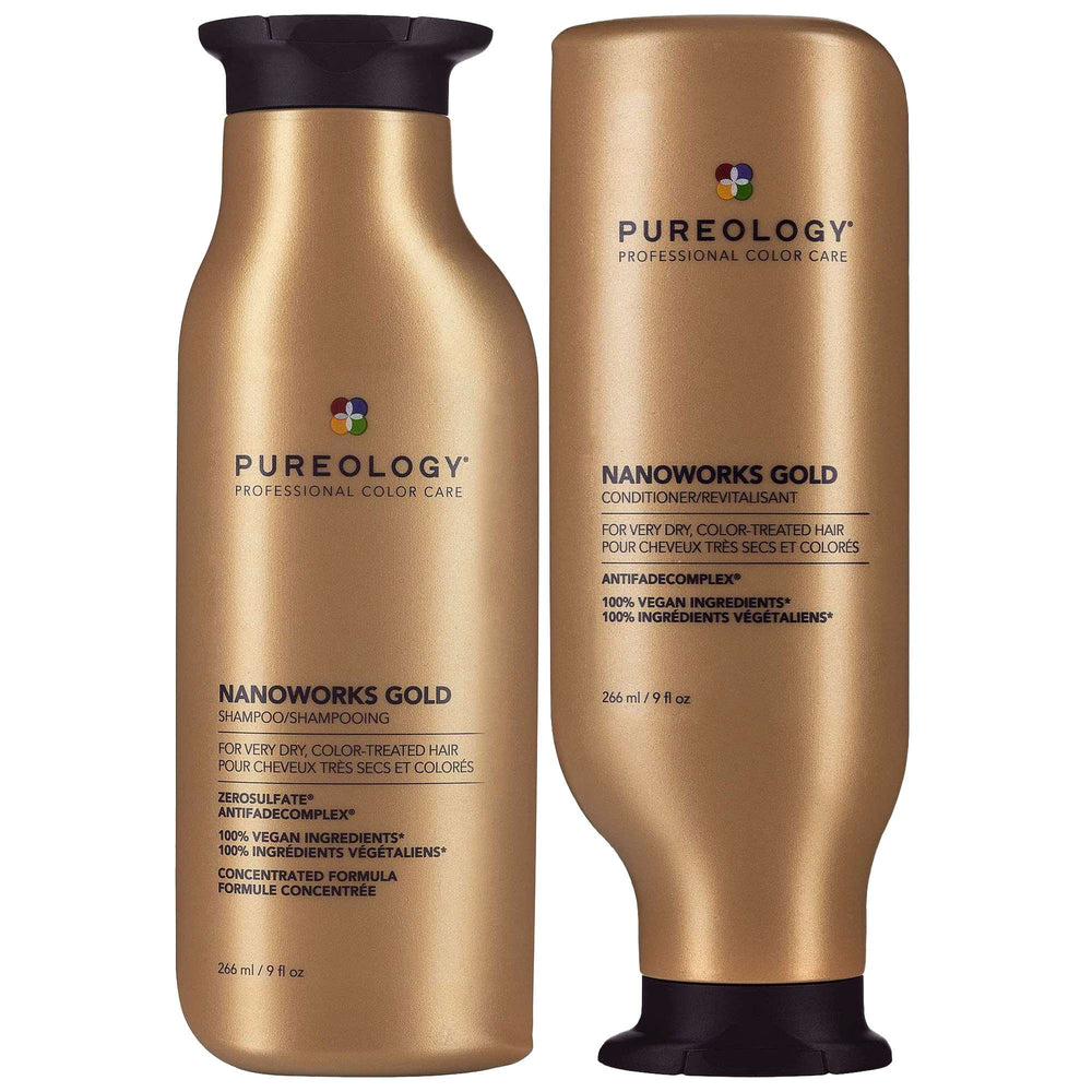 Pureology  Duo: Nanoworks Gold Shampoo and Conditioner 266ml For Dry, Tired Hair