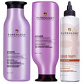 Pureology  Trio: Moisturising Shampoo 266ml, Conditioner 266ml & Color Fanatic Top Coat + Tone Glaze Copper 200ml