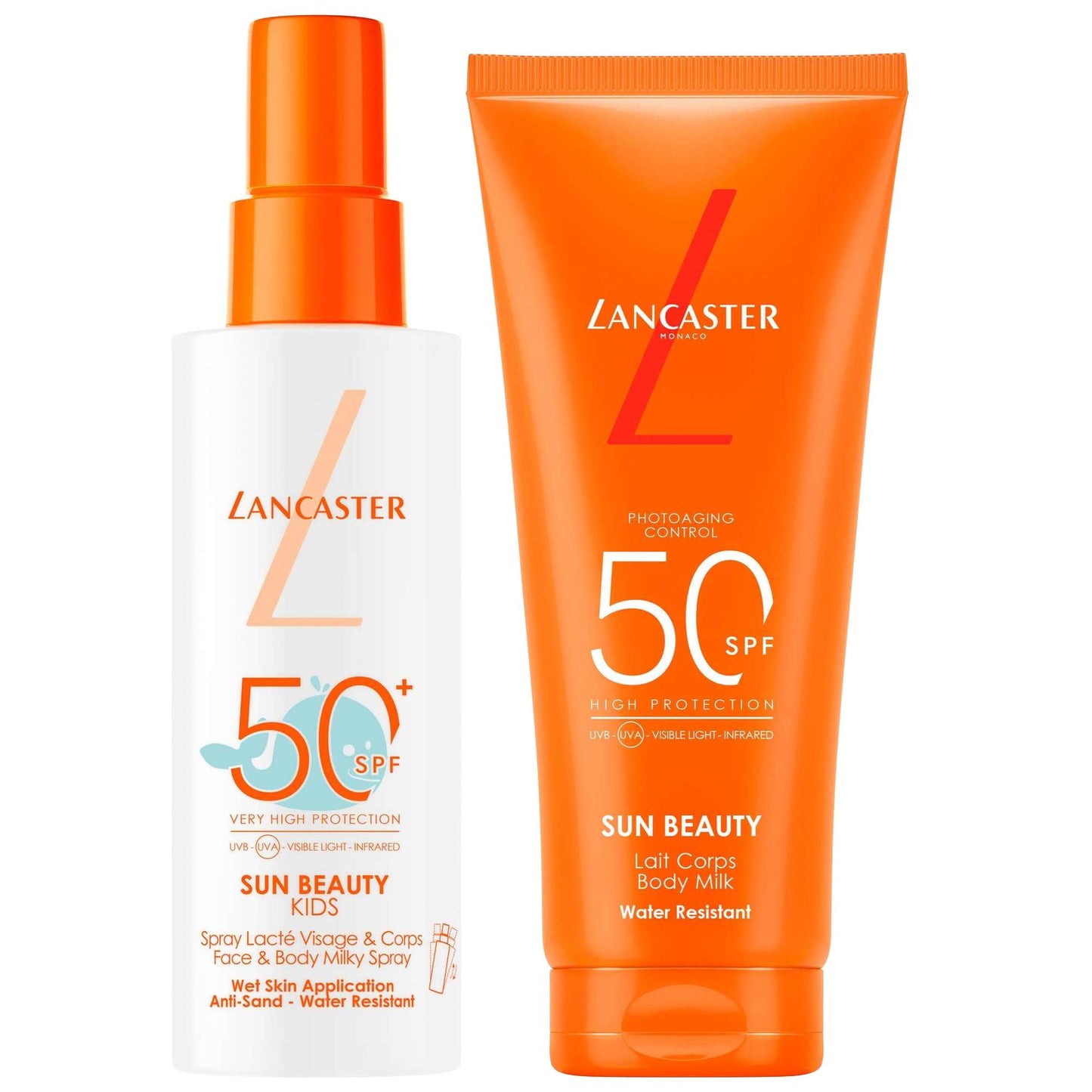 Lancaster  Duo: Sun For Kids Face & Body Milky Spray SPF50+ 150ml & Body Milk SPF50 100ml