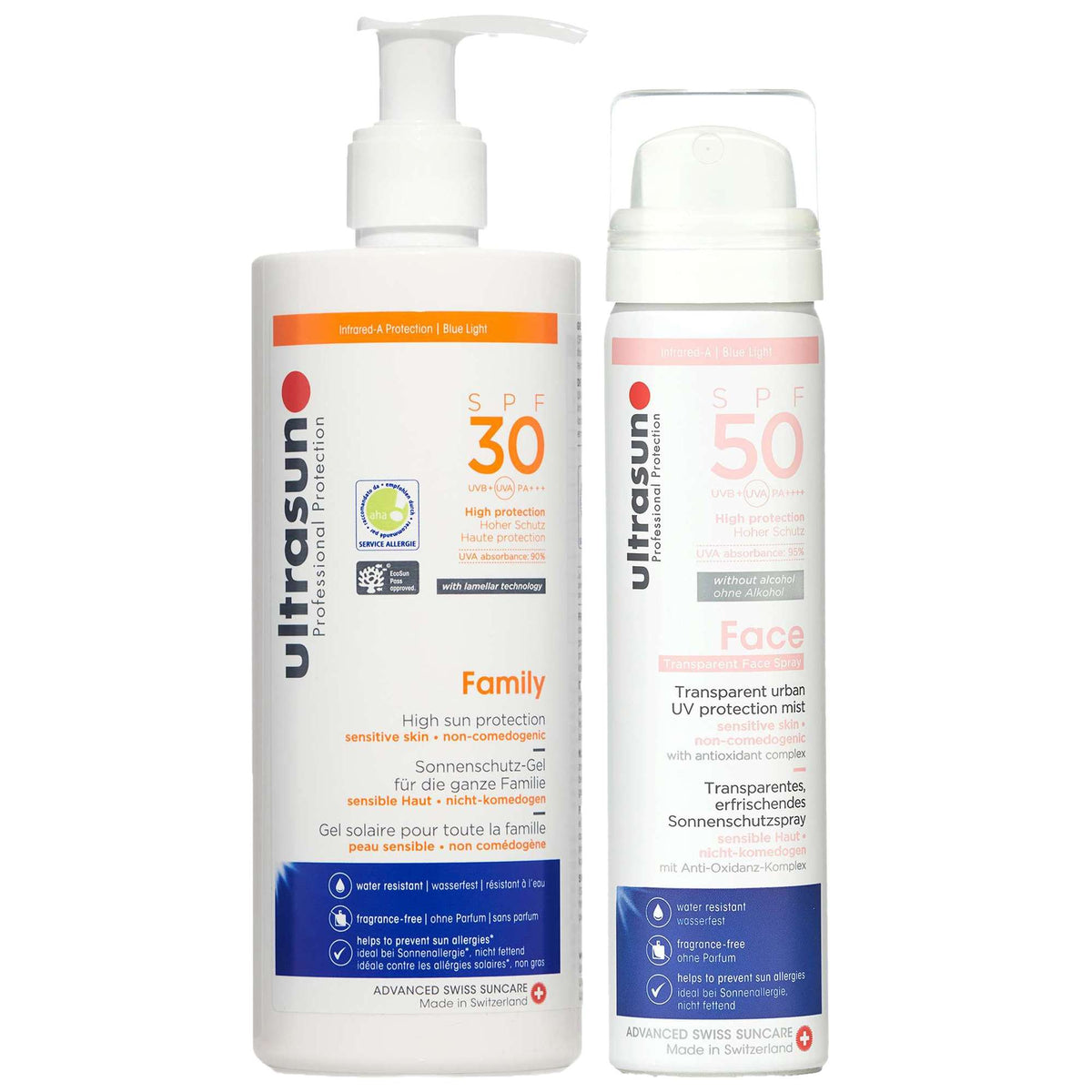 Ultrasun  Duo: Family SPF30 400ml & UV Face & Scalp Mist SPF50 150ml