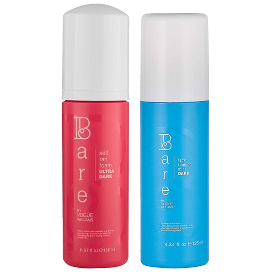 Bare by Vogue  Duo: Face Tanning Mist Dark 125ml & Body Self Tan Foam Ultra Dark 150ml