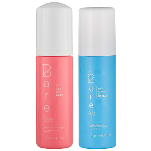 Bare by Vogue  Duo: Body Self Tan Foam Dark 150ml & Face Tanning Mist Medium 125ml
