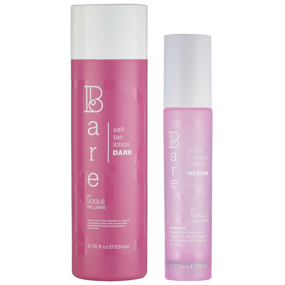 Bare by Vogue  Duo:  Face Tanning Serum Medium 30ml & Self Tan Lotion Dark 200ml