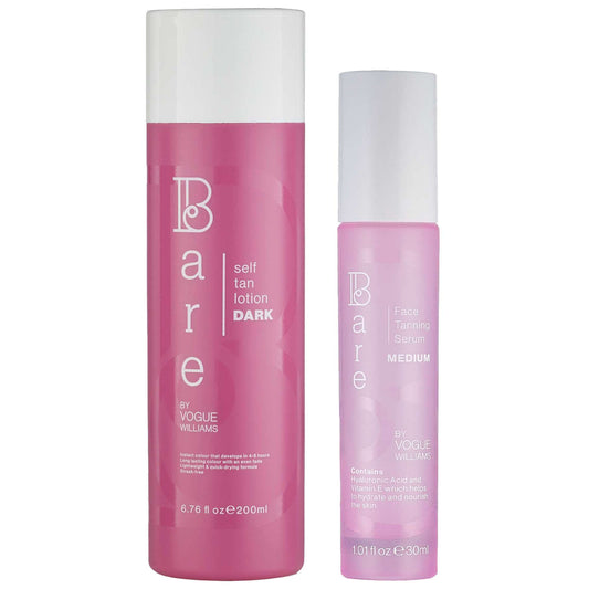 Bare by Vogue  Duo:  Face Tanning Serum Medium 30ml & Self Tan Lotion Dark 200ml
