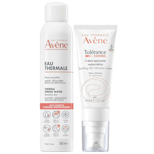 Avène  Duo: Thermal Spring Water Spray 300ml, Control Soothing Skin Recovery Cream 40ml