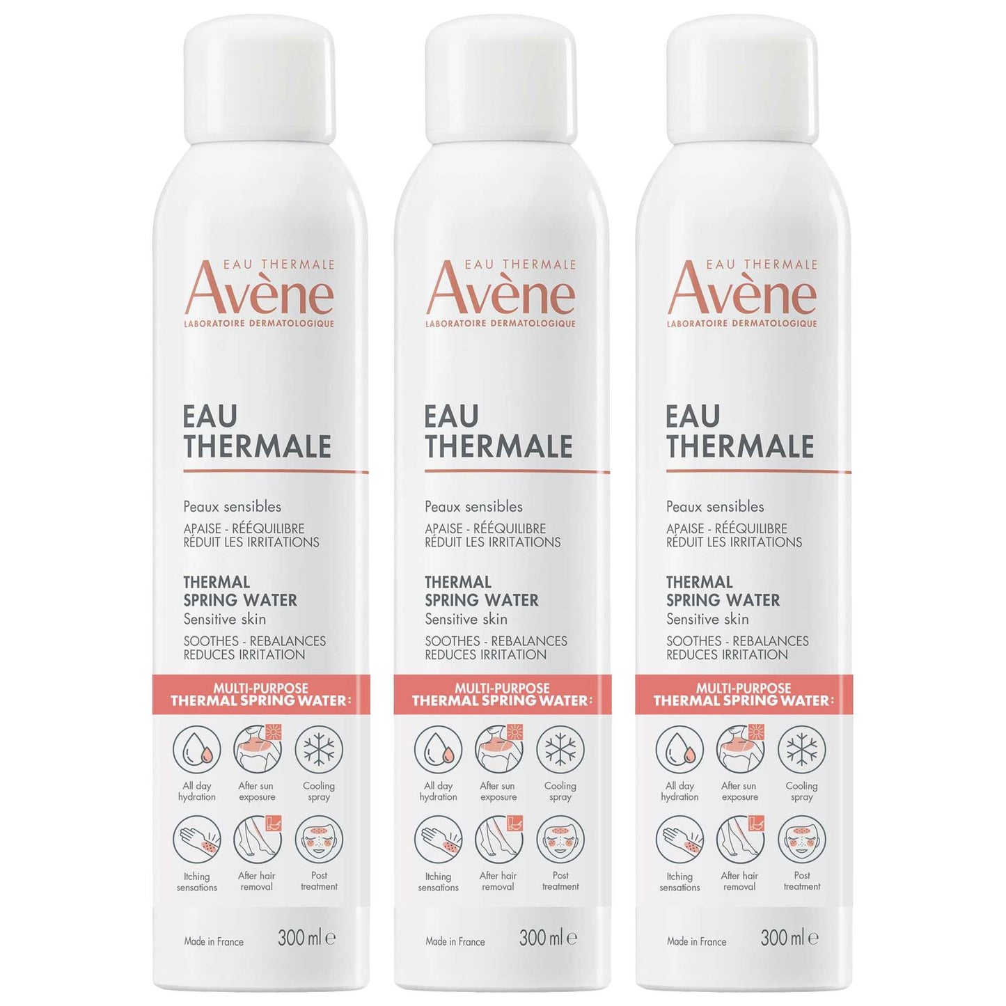 Avène  Trio: Thermal Spring Water Spray 300ml x 3