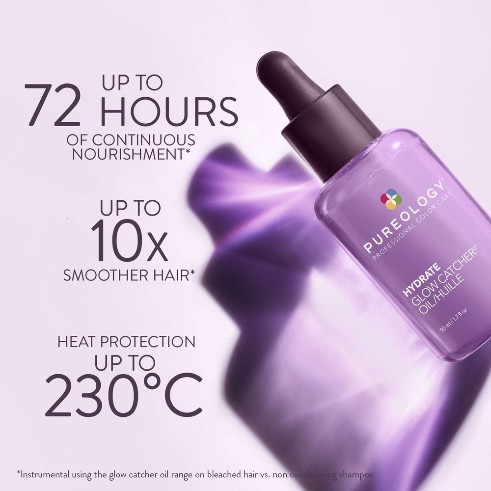 Pureology Hydrate Glow Catcher Hydrating Hair Oil For Dry, Frizzy Hair 50ml - Additional 1