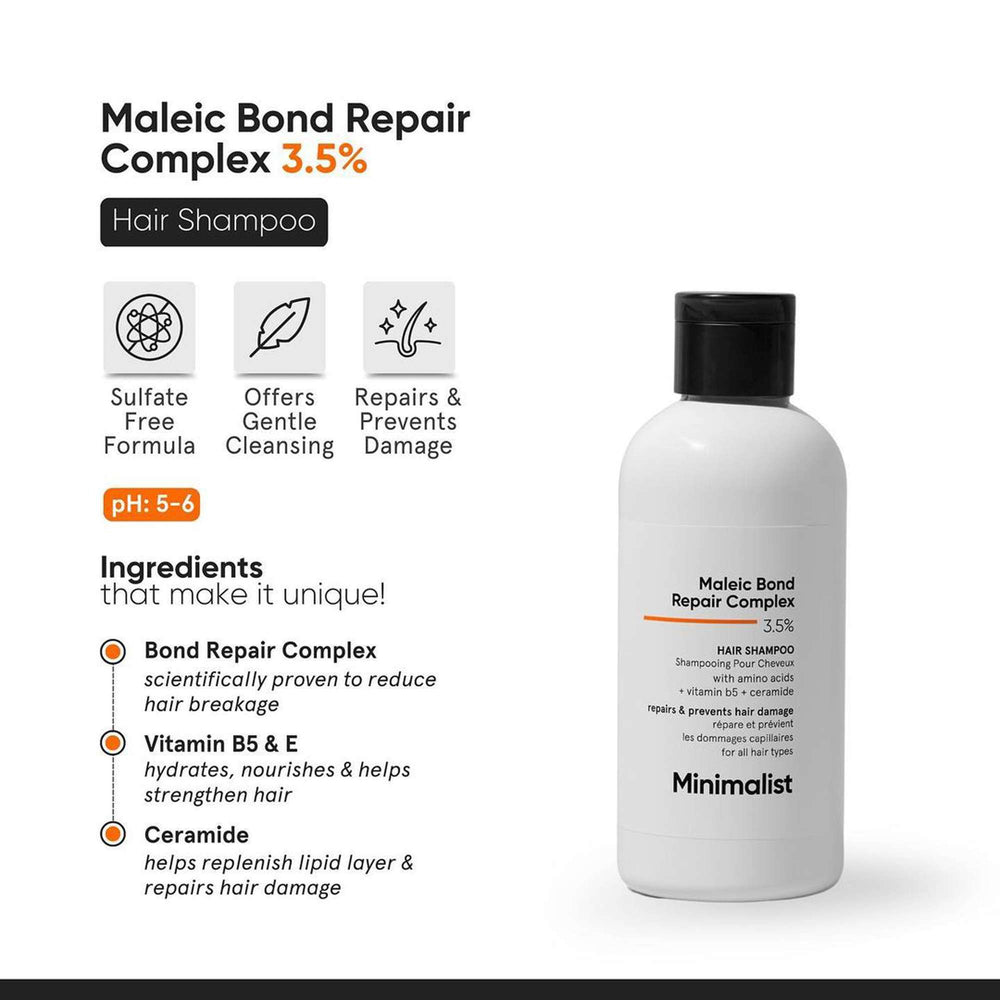 Minimalist Hair Care Maleic Bond Repair Complex 3.5% Hair Shampoo 250ml - Additional 2