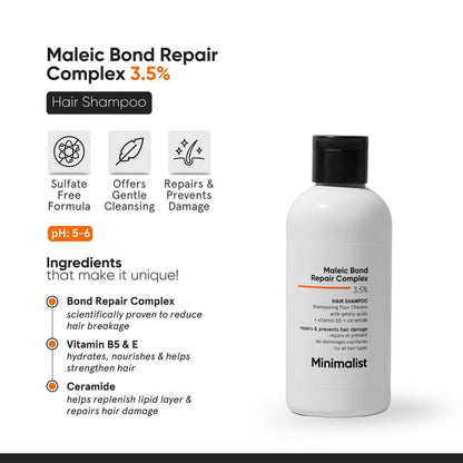 Minimalist Hair Care Maleic Bond Repair Complex 3.5% Hair Shampoo 250ml - Additional 2