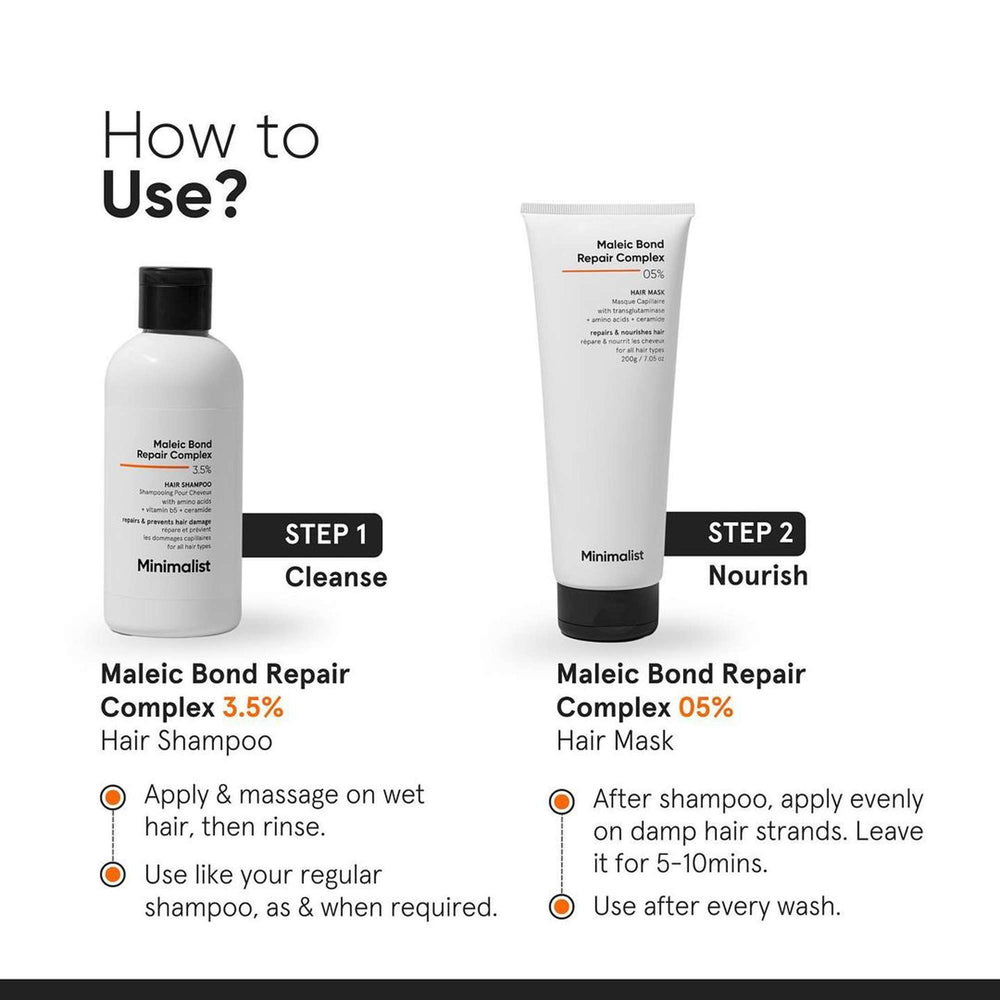 Minimalist Hair Care Maleic Bond Repair Complex 3.5% Hair Shampoo 250ml - Additional 5