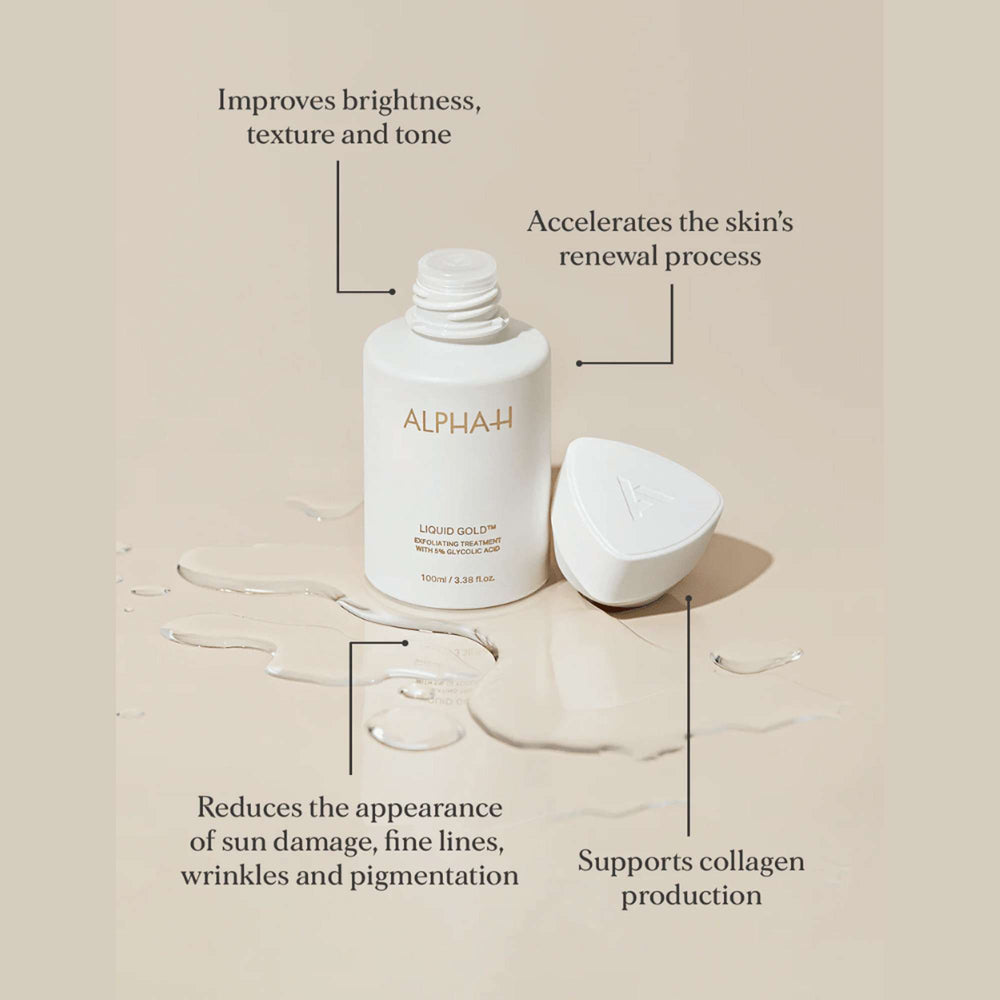 Alpha H Exfoliants Liquid Gold Exfoliating Treatment with 5% Glycolic Acid 100ml - Additional 5