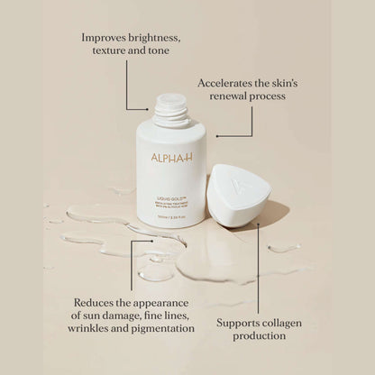 Alpha H Exfoliants Liquid Gold Exfoliating Treatment with 5% Glycolic Acid 100ml - Additional 5