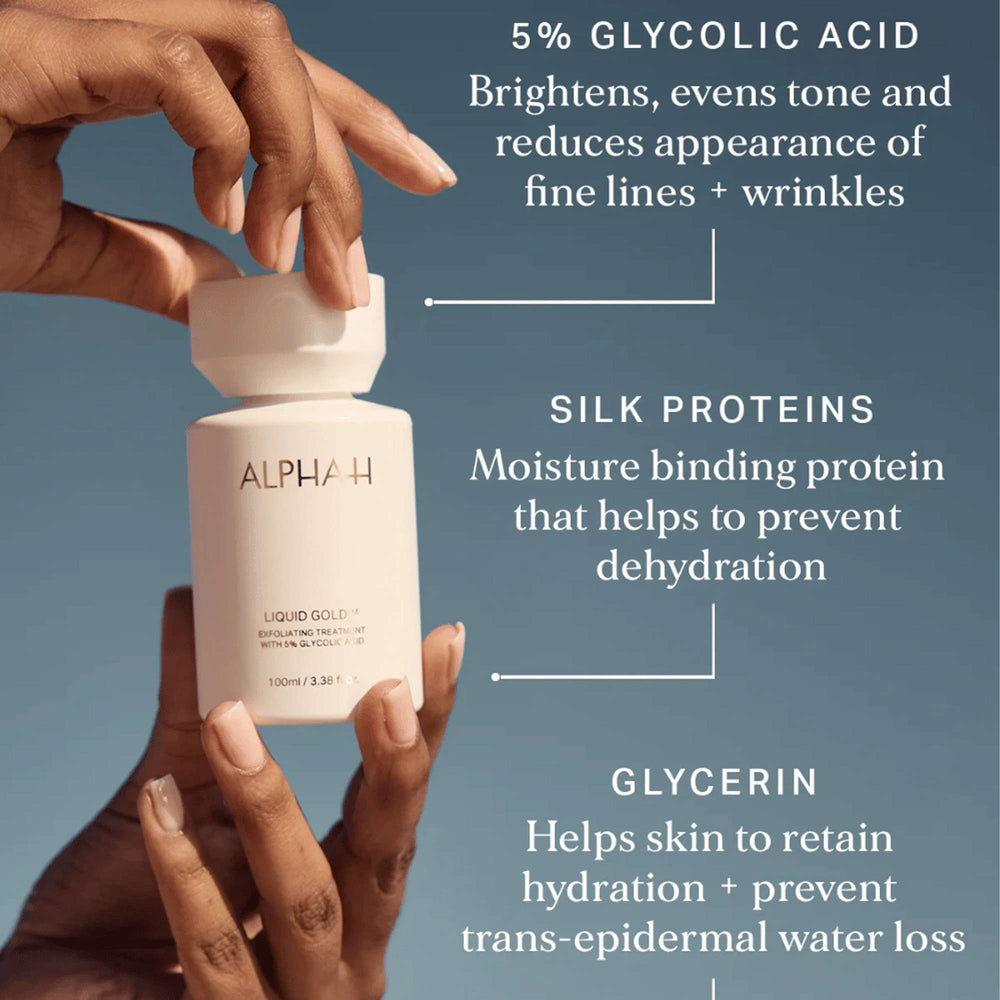 Alpha H Exfoliants Liquid Gold Exfoliating Treatment with 5% Glycolic Acid 100ml - Additional 6