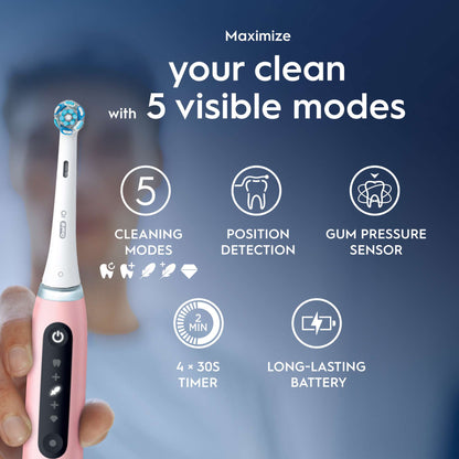 Oral-B iO 5 Pink Electric Toothbrush - Additional 4