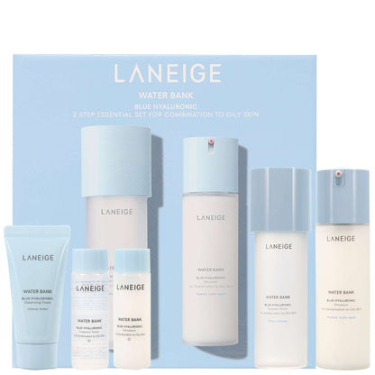 Laneige  Water Bank Blue Hyaluronic 2 Step Essential Set For Combination to Oily Skin