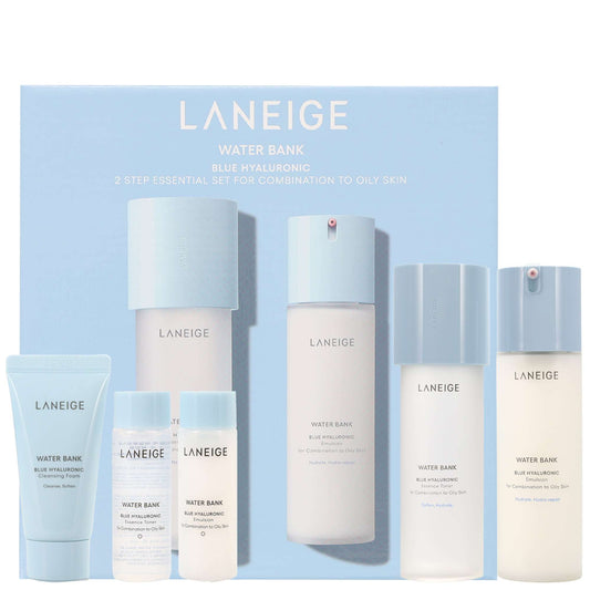 Laneige  Water Bank Blue Hyaluronic 2 Step Essential Set For Combination to Oily Skin