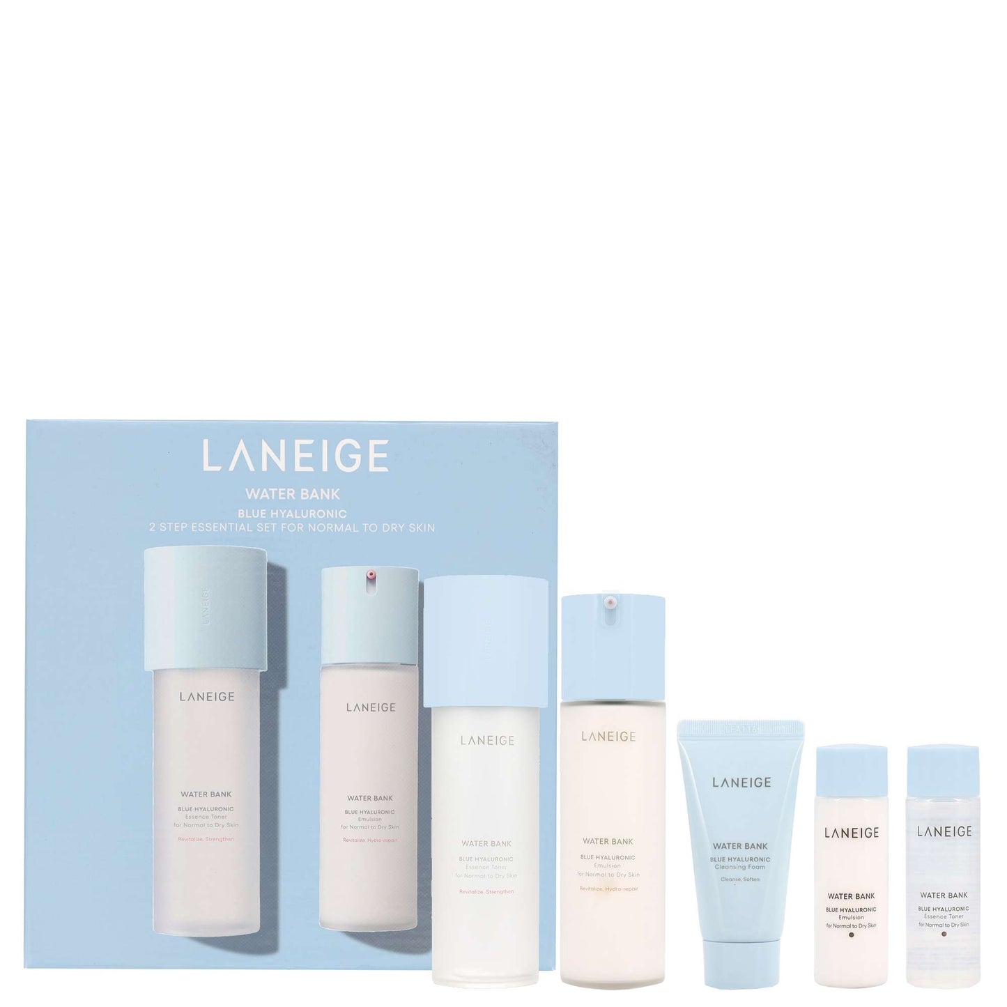 Laneige  Water Bank Blue Hyaluronic 2 Step Essential Set For Normal to Dry Skin