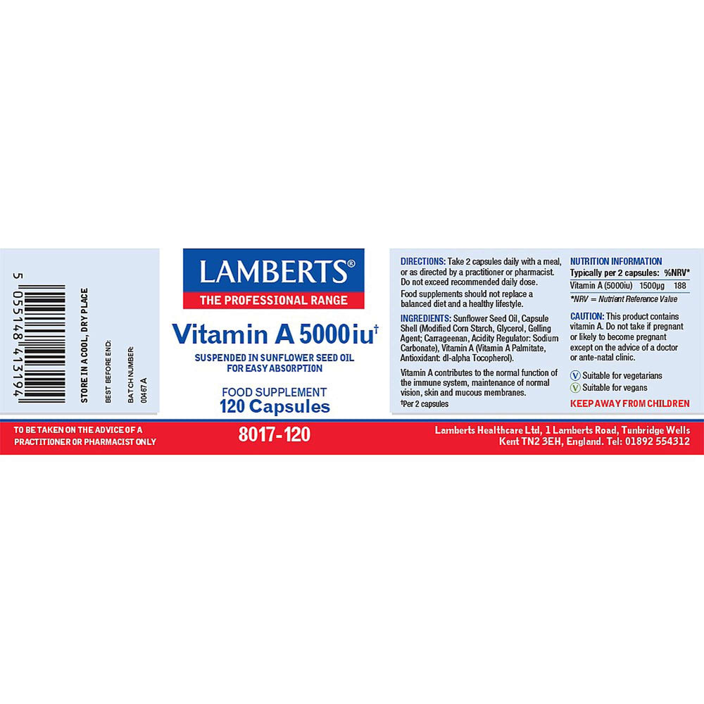 Lamberts Vitamins Vitamin A 5000iu x 120 - Additional 1