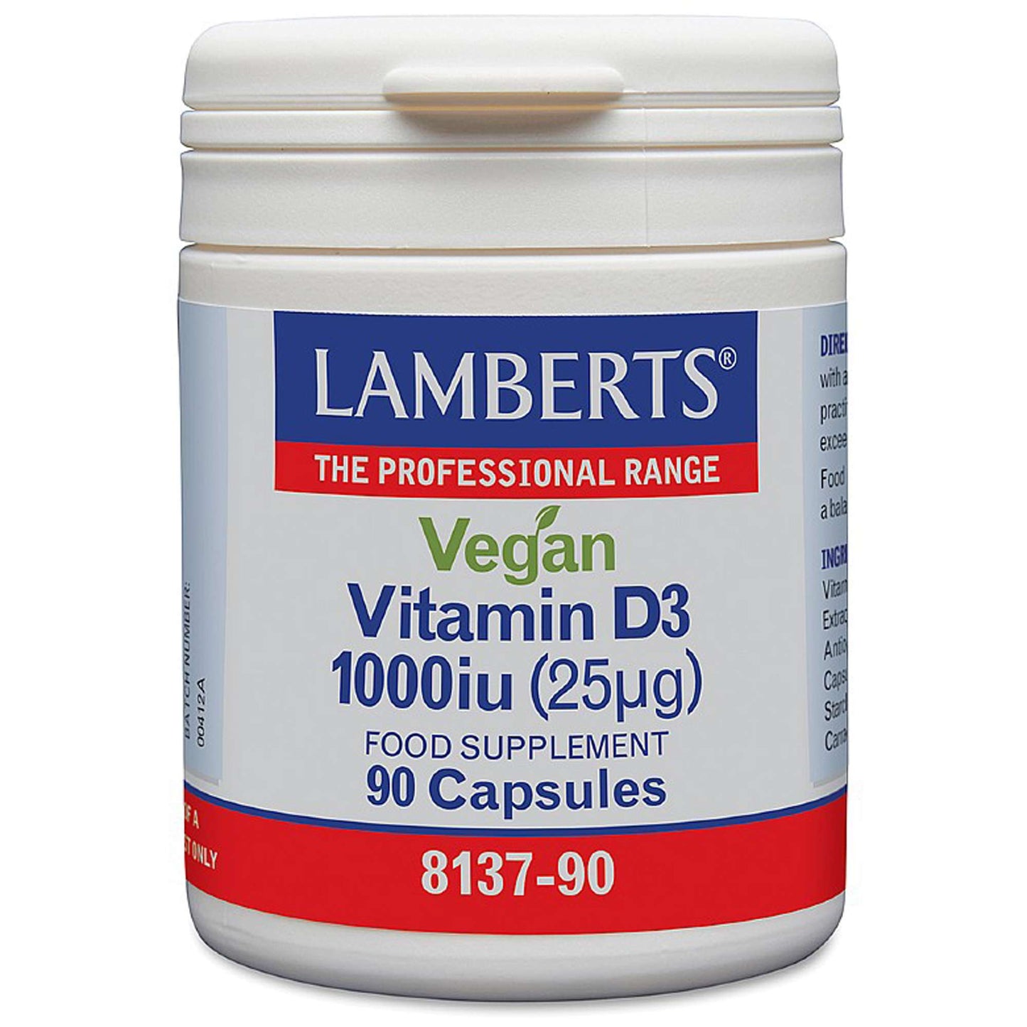 Lamberts Vitamins Vegan D3 1000iu x 90 Capsules